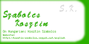 szabolcs kosztin business card